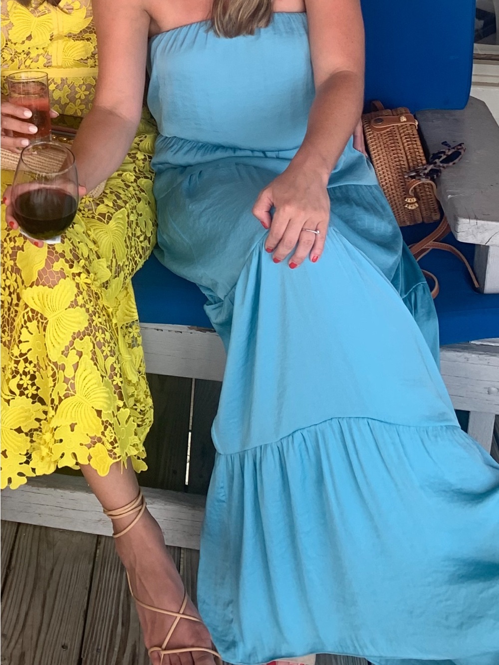 Blue silk maxi - Picture 2 of 3